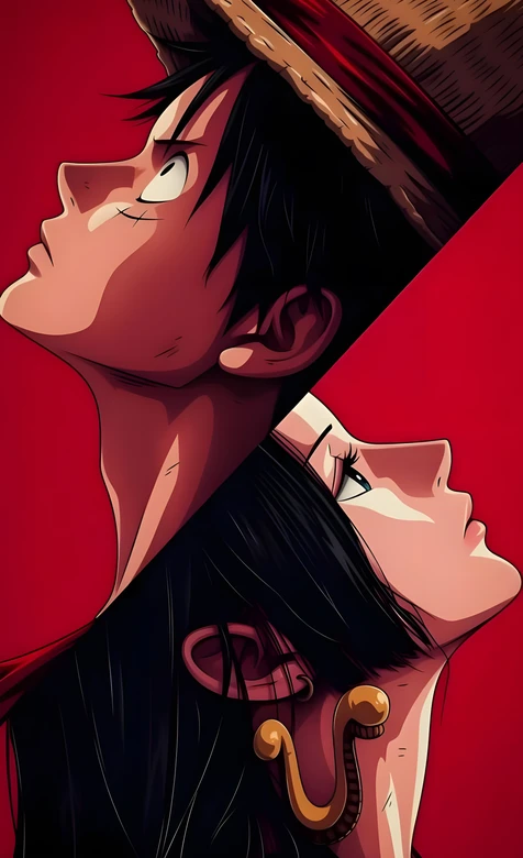 蒙奇·D·路飞&波雅·汉库克 海贼王动漫风 热血冒险手机壁纸