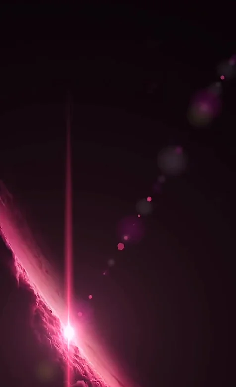 红激光八边形光斑·七彩流星划过星空· 科幻光影动态壁纸