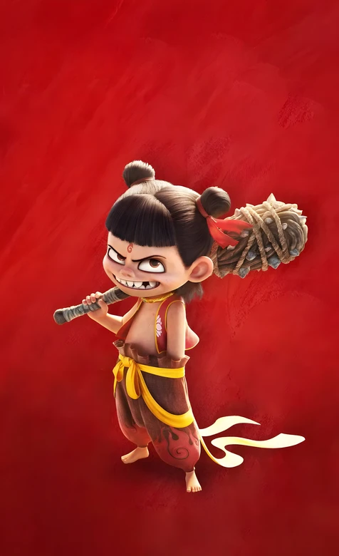 哪吒·凶萌持械 国漫《哪吒之魔童降世》热血壁纸