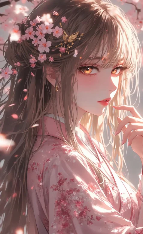 古风樱花少女·唯美国风动漫动态手机壁纸（高人气古风动态壁纸）