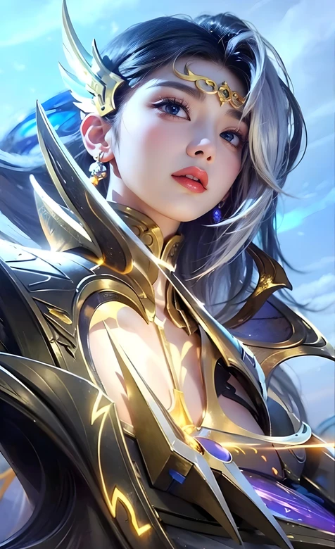 玄幻游戏女战士·金黑战甲CG风 热门游戏角色壁纸