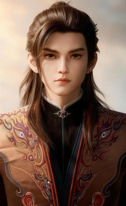 动漫角色秦牧·古风纹饰服饰 国风写实帅哥 热门玄幻壁纸