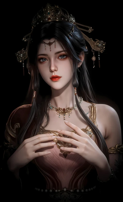 古风写实国漫美女灵毓秀·华丽配饰古典服饰 高人气古风壁纸