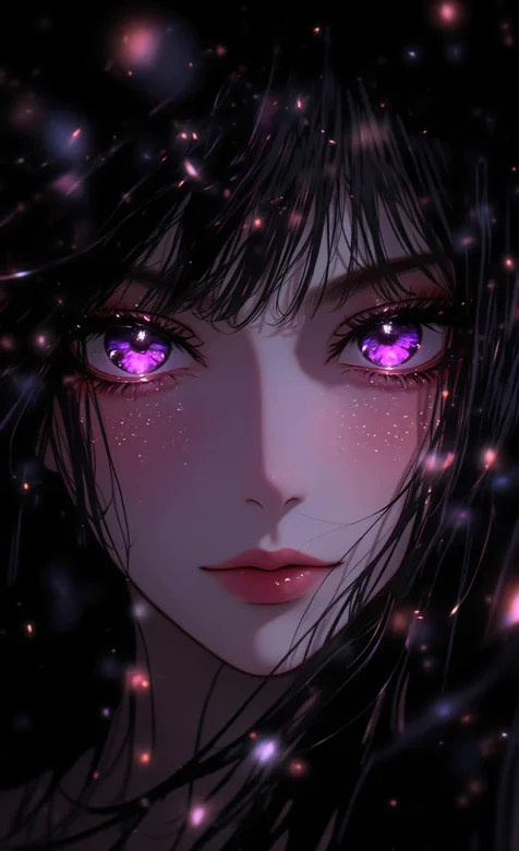 神秘紫瞳少女·暗黑唯美风插画 高热度动态手机壁纸