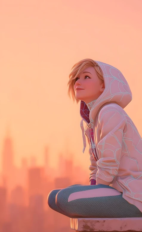 格温·史黛西（蜘蛛格温）唯美暖调 蜘蛛侠平行宇宙动漫壁纸