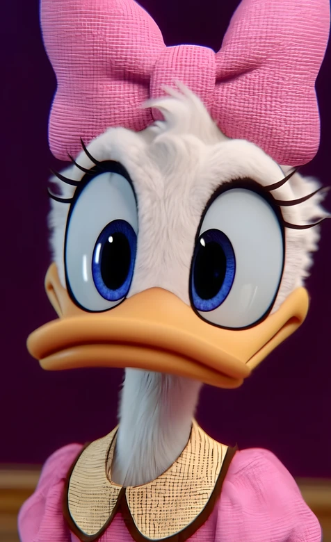 黛丝·粉色蝴蝶结 3D写实风迪士尼动漫手机壁纸推荐