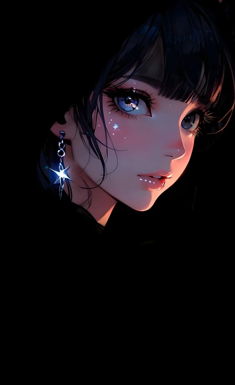 二次元星光美少女·暗黑唯美风 超火二次元手机壁纸