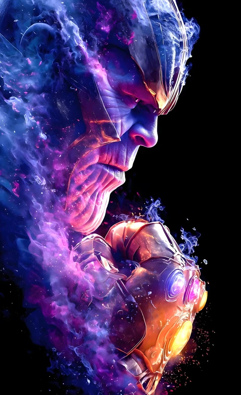 灭霸·无限手套能量迸发 炫彩科幻风 漫威影视高燃壁纸