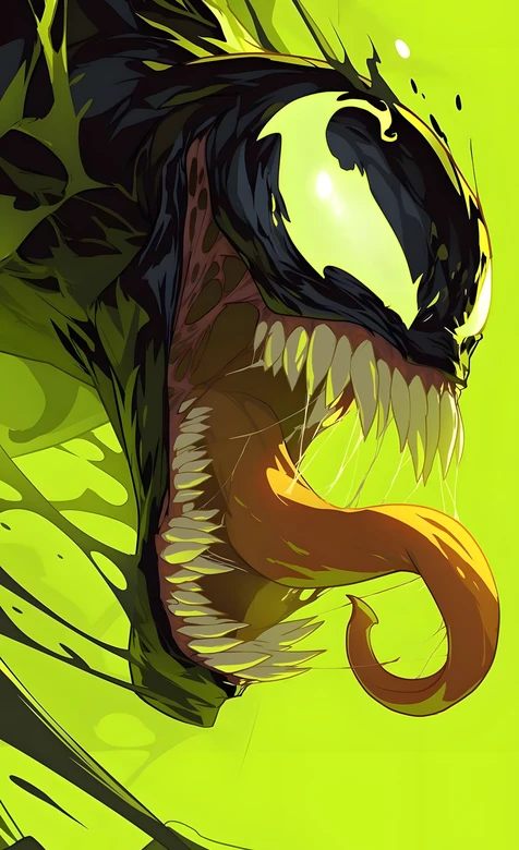 毒液·狰狞嘶吼 暗黑动漫风 漫威影视手机壁纸