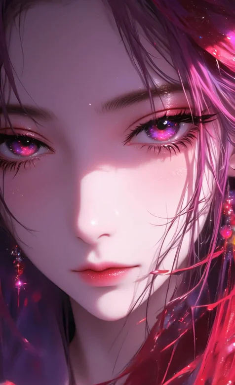 二次元人物·紫粉流光发丝 唯美梦幻动态手机壁纸热门款