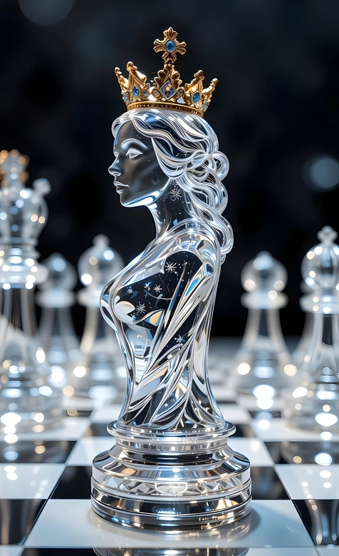 水晶国际象棋皇后·星空纹皇冠精致风 高端棋类壁纸