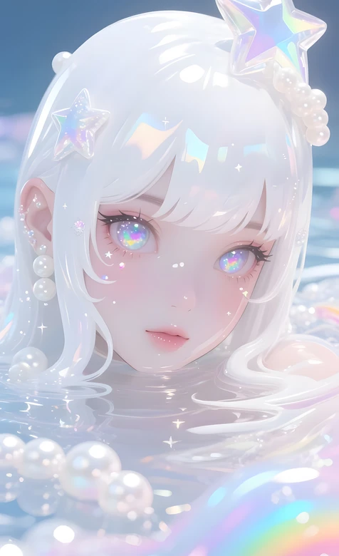 白发星饰少女·梦幻水漾风 珍珠水漾梦幻壁纸