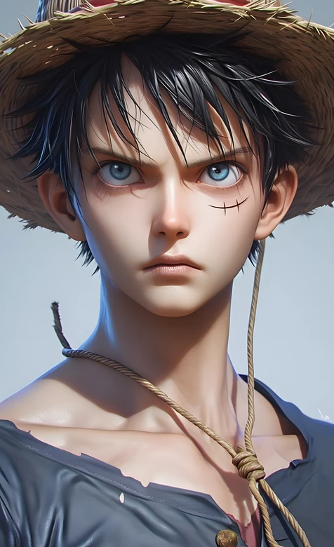 蒙奇·D·路飞·草帽写实风 海贼王3D同人手机壁纸精选