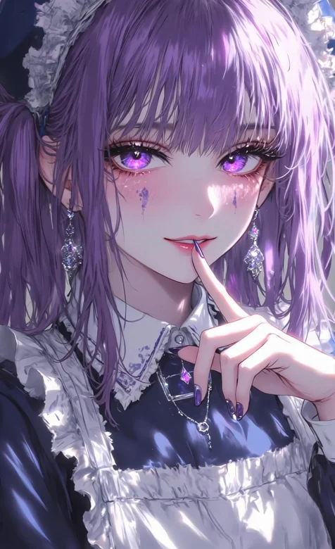 紫色双马尾女仆·二次元唯美风 动态手机壁纸优选