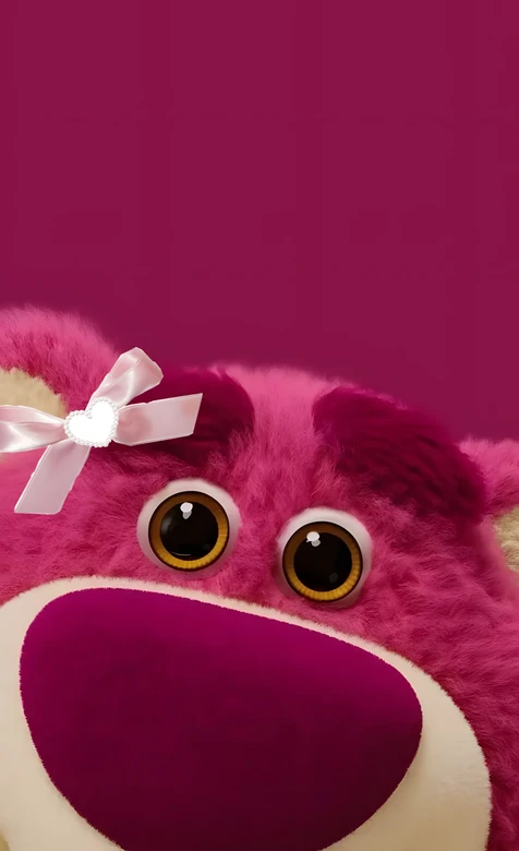 草莓熊·粉蝴蝶结治愈风 迪士尼萌系手机壁纸