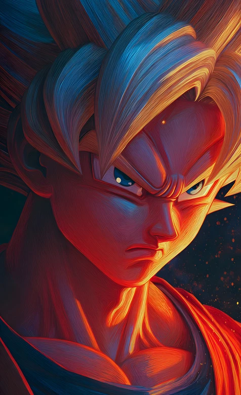 孙悟空·超级赛亚人 炫彩插画风 龙珠动漫壁纸