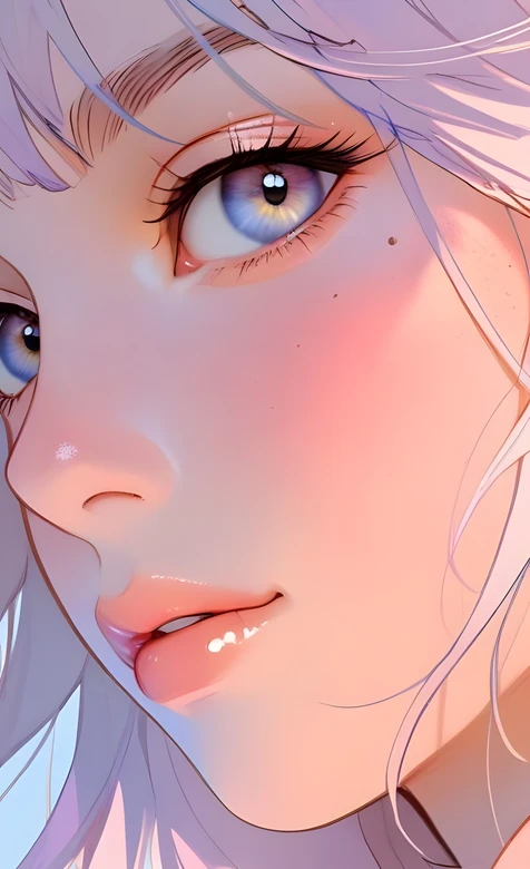 银发蓝眼美少女·唯美二次元插画手机壁纸（高人气动漫风壁纸）