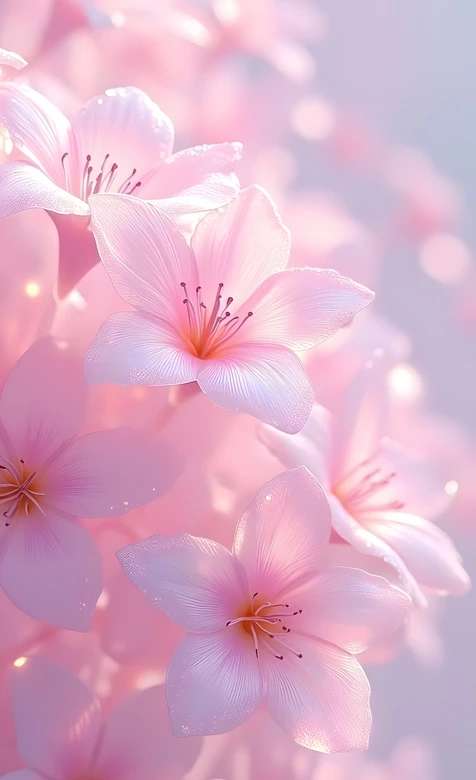 粉色花瓣花·唯美梦幻风 高清新款手机壁纸