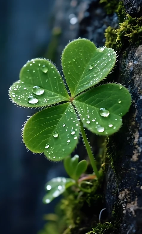 四叶草·露珠晶莹 唯美清新风 自然治愈手机壁纸热款