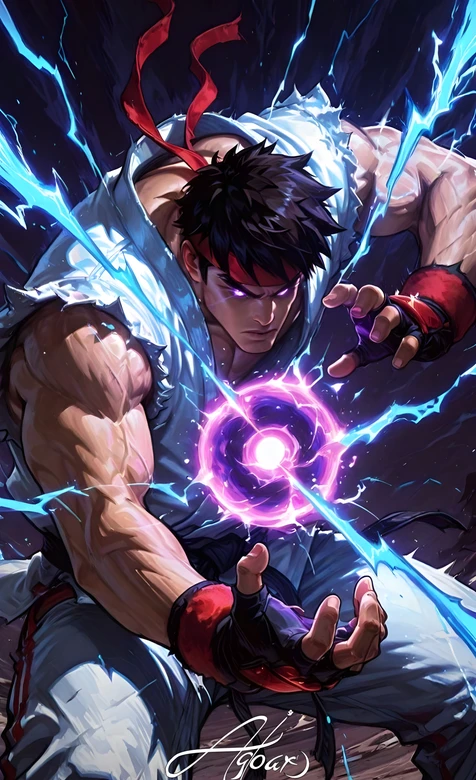 隆·波动拳蓄能 炫酷写实风 街头霸王游戏壁纸 高燃格斗