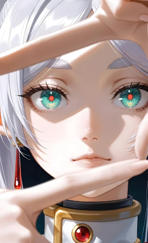 白发绿瞳动漫少女·二次元写实风·游戏风手机壁纸