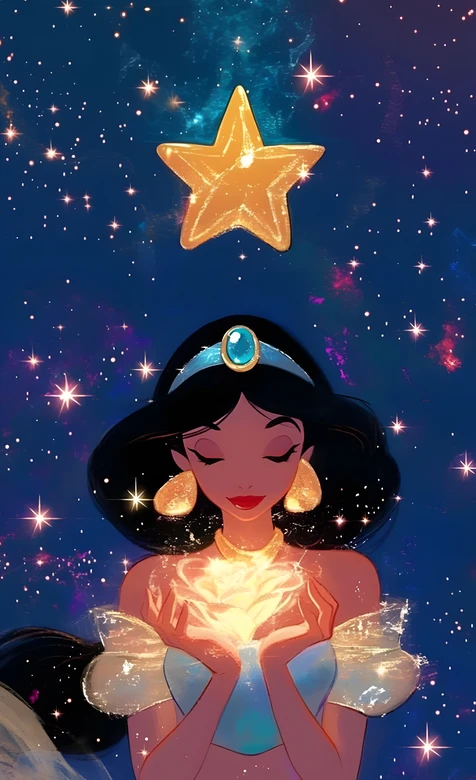 茉莉公主·光焰捧心 迪士尼阿拉丁唯美星空壁纸