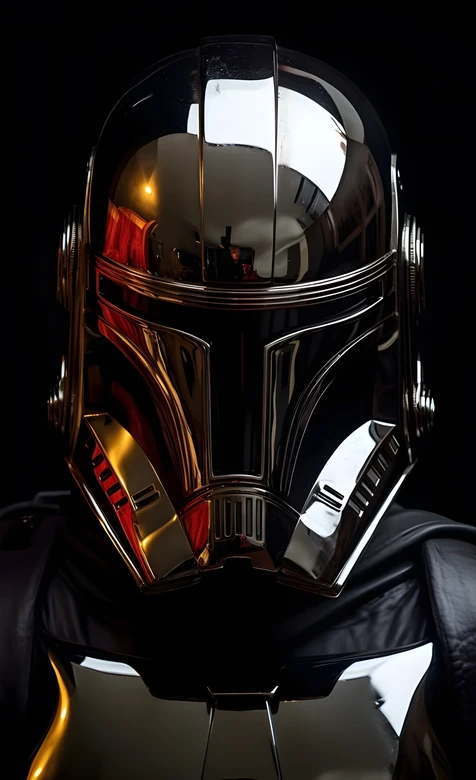 曼达洛人头盔·暗黑科幻风·星球大战高质感壁纸