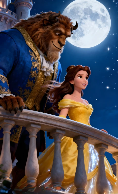 贝儿&野兽 梦幻童话风（迪士尼《美女与野兽》） 经典影视壁纸
