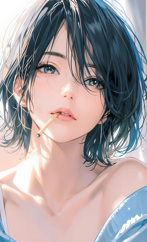 二次元唯美短发少女·柔和光影 高清竖屏