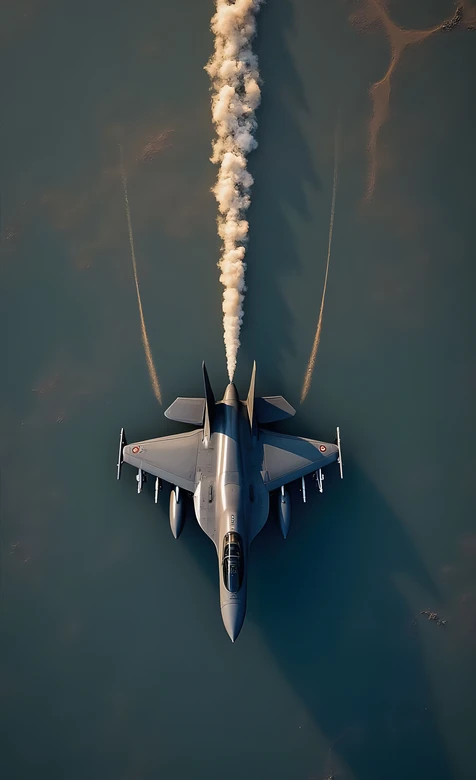 写实大气军用战机飞行烟雾轨迹手机壁纸