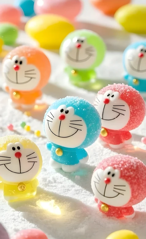 哆啦A梦·糖果砂糖质感 可爱治愈风动漫手机壁纸