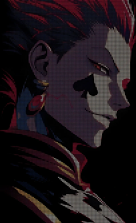 西索·骷髅妆像素风 全职猎人暗黑动漫壁纸 动漫人物暗黑壁纸