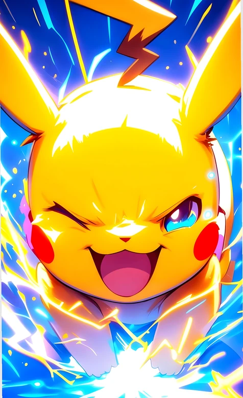皮卡丘·电光炸裂 动漫炫彩风 宝可梦热血壁纸