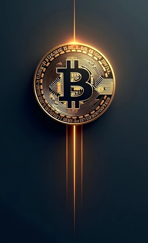 比特币·科技流光黑金风 加密货币手机壁纸