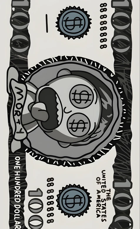 Morty·暗黑美元风手机壁纸 瑞克和莫蒂钞币设计