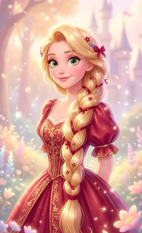 乐佩·长发蝴蝶结 唯美梦幻童话风 城堡花海手机壁纸