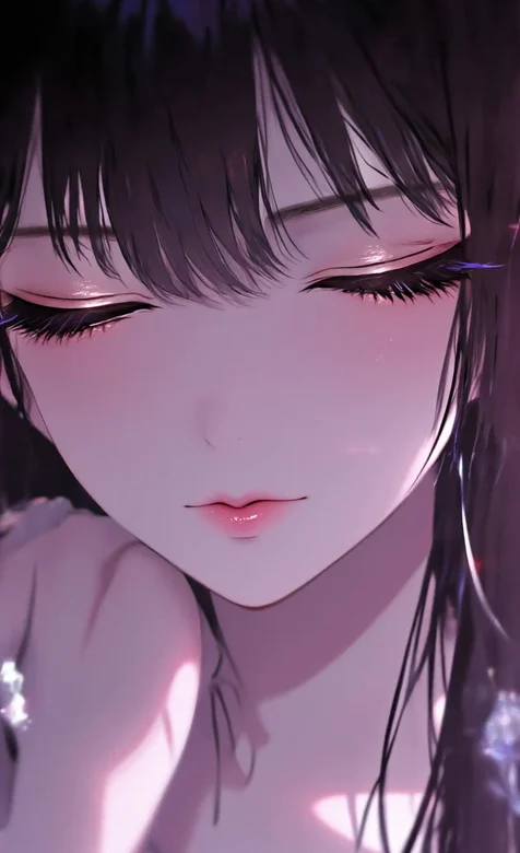 二次元暗黑系长发美少女·紫眸流光 动态手机壁纸