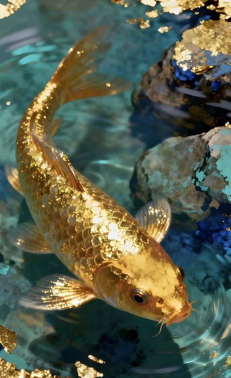 金色锦鲤·国风唯美水纹 好运寓意手机壁纸热搜款