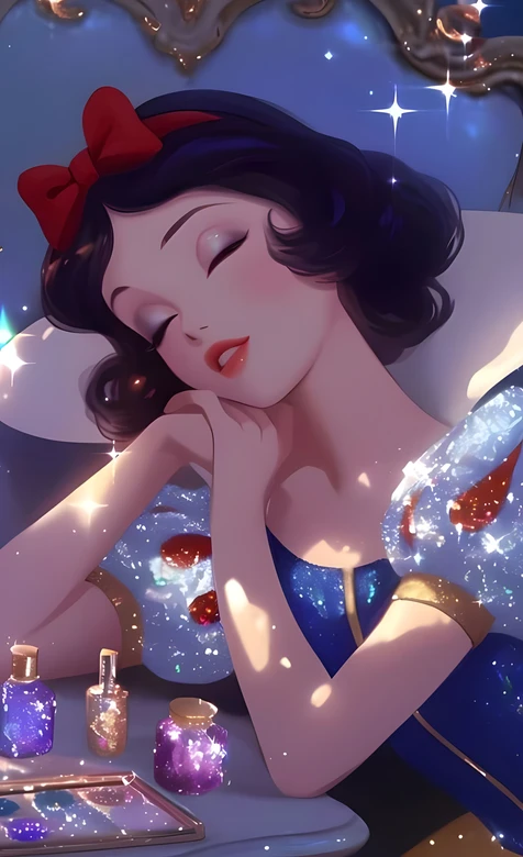 白雪公主·梦幻安睡 迪士尼动画唯美风 童话梦境手机壁纸