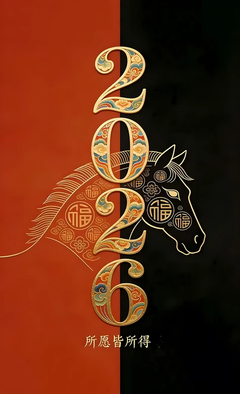 2026马年国风福纹装饰 新年祈愿手机壁纸