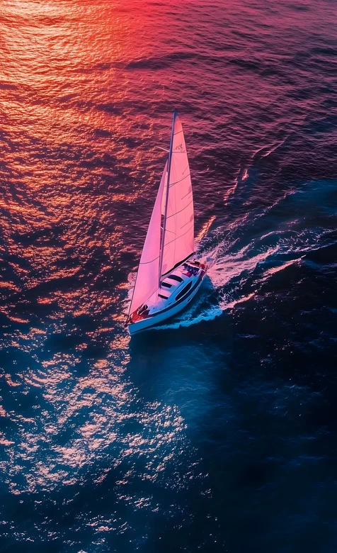 海上帆船·唯美日落风 超高清海上航行壁纸