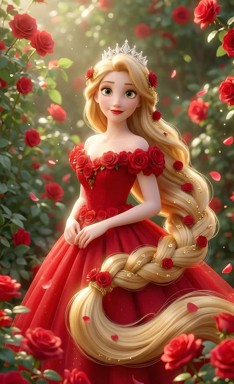 乐佩·红玫瑰礼服 迪士尼唯美梦幻动漫风 仙系玫瑰壁纸