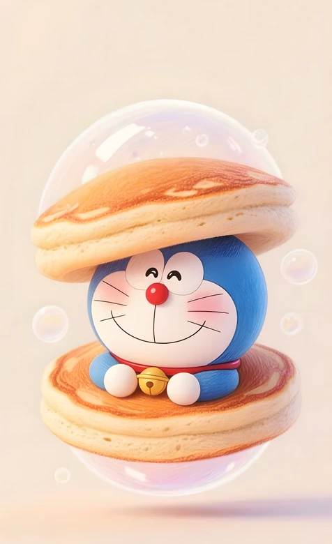 哆啦A梦·双层煎饼泡泡罩 3D治愈系高人气壁纸