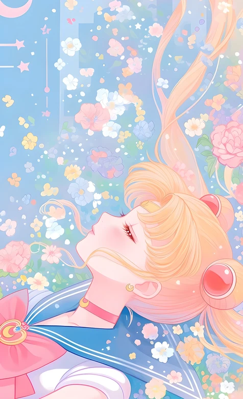 月野兔·唯美梦幻花境 美少女战士动漫手机壁纸（高人气二次元壁纸）
