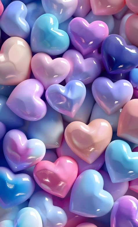 缤纷爱心·梦幻渐变风 温柔治愈手机壁纸