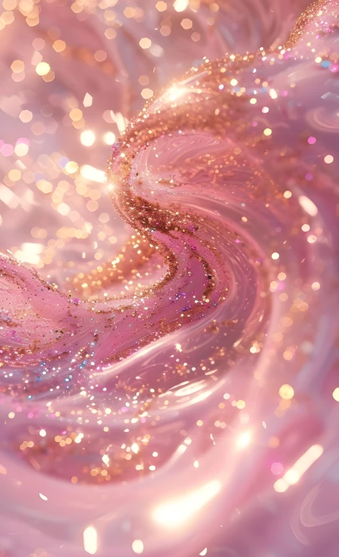 粉色漩涡闪粉流体·梦幻唯美高热度手机壁纸