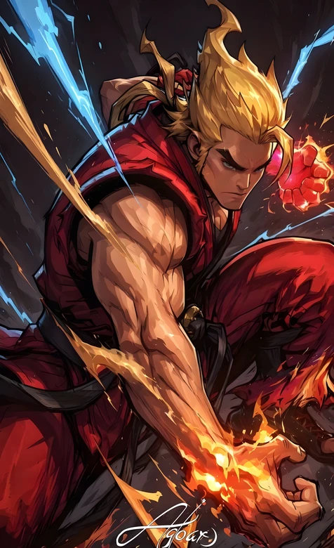 肯·火焰拳 热血格斗风 街头霸王游戏角色 高燃手机壁纸