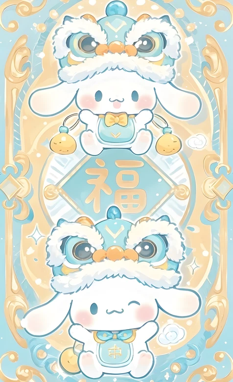 玉桂狗·醒狮国风装 三丽鸥国潮萌宠壁纸