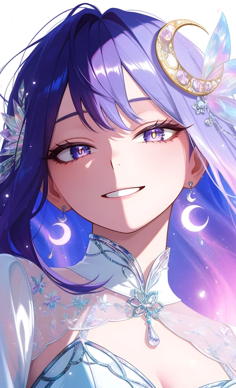 紫发月饰少女 梦幻唯美二次元形象 热门手机壁纸