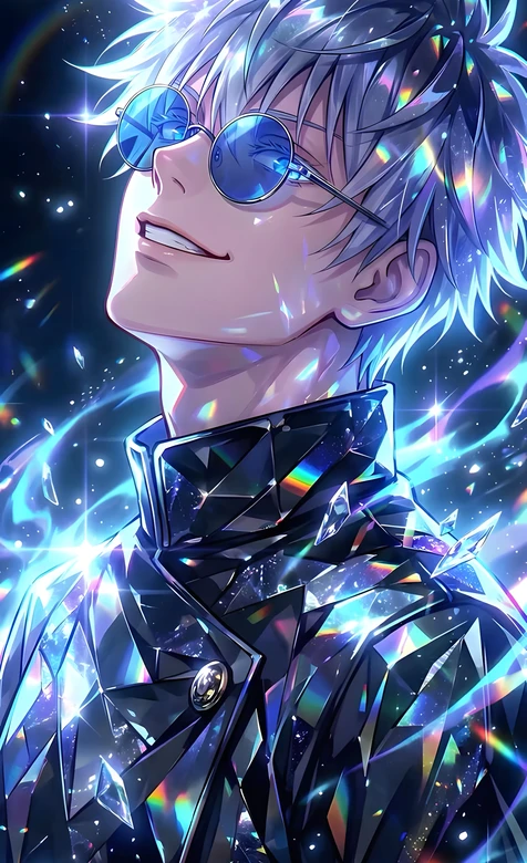 五条悟·炫彩水晶质感 咒术回战动漫风 超人气动漫角色壁纸